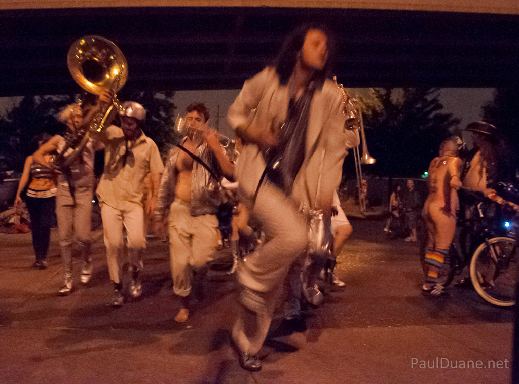 Lovebomb Go Go performing for the Portland World Naked Bike Ride 2012