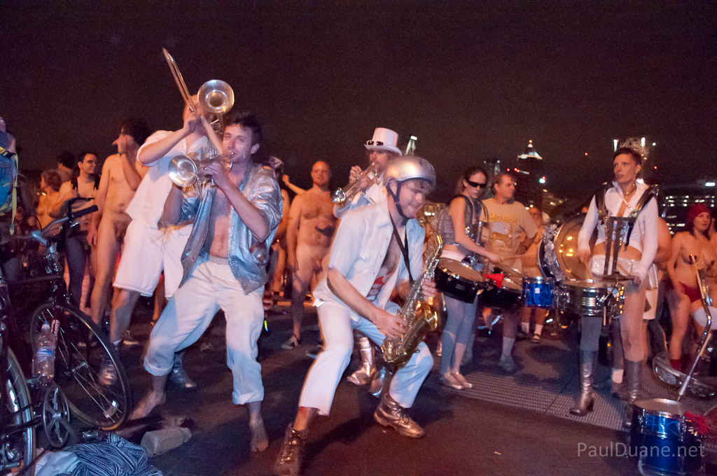 Lovebomb Go Go performing for the Portland World Naked Bike Ride 2012